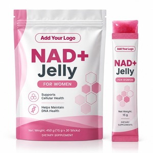 NAD+ เจลลี่สติ๊กสำหรับผู้หญิง 15 กรัม |   30 แท่ง/แพ็ค |   อาหารเสริมต้านอนุมูลอิสระ |   ธรรมชาติ |   OEM แบรนด์ส่วนตัว - Product Image 1