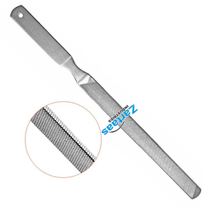 Lime à ongles en acier inoxydable de haute qualité, 18 cm, quatre faces, avec ou sans trou dans la poignée, pour la manucure - Product Image 4