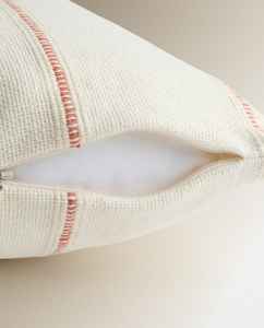 ปลอกหมอนลายทางสีแดงเย็นสบาย, ปลอกหมอนอิงตกแต่งทรงสี่เหลี่ยมผ้าฝ้ายลินินสีน้ำเงินเหลืองไวน์แดง - Product Image 2