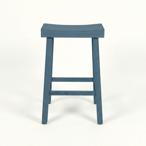 Taburete Alto de Barra, Redondo, de Madera de Caucho Sólida, Moderno, Minimalista, Mueble para el Hogar, Duradero y Ligero - Product Image 1