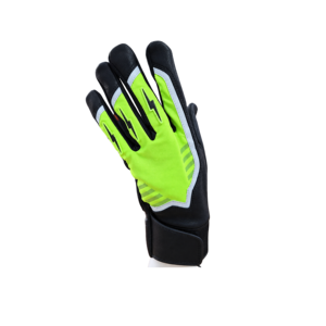 Black Lime Leather Spandex Batting Gloves Padded Breathable Lightweight <b>Hook</b> and Loop Closure Unisex Adult Training Gloves - Product Image 3