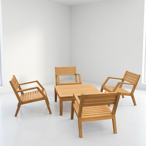Coffee Tables Modern Minimalist Solid Teak Wood Square Slatted Table top Tapered Legs Center <b>Desk</b> For Living <b>Room</b> Sourcing - Product Image 3