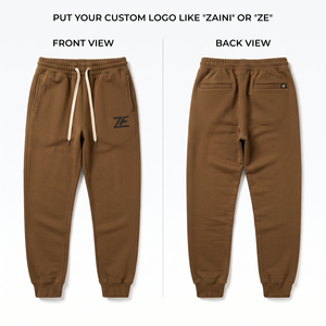Pantalon de jogging pour femme en molleton de coton et polyester premium 380 GSM, marron uni, avec impression sérigraphique personnalisée, broderie, étiquette tissée, logo OEM ODM - Product Image 1