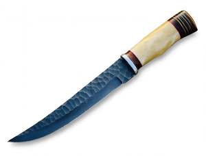 Handcrafted Hand Hammered High Carbon Steel Outdoor Utility Tool Natural Camel <b>Bone</b> & Wood Segmented <b>Handle</b> - Product Image 3