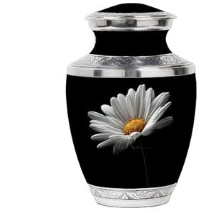 Urna de Aluminio con Acabado Cepillado para Cenizas Humanas, Tamaño Adulto - Urna Funeraria de Metal Satinado - Florero Conmemorativo con Superficie Mate para Funeral - Product Image 1