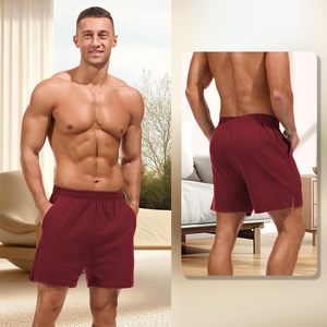 Men’s Cotton <b>Lounge</b> <b>Shorts</b> 4 Inch Inseam Lightweight Pajama Sleep <b>Shorts</b> with Pockets OEM Wholesale - Product Image 5