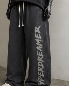 Pantalon de survêtement large en coton imprimé personnalisé, 420 GSM, délavé vintage, coupe oversize, style streetwear décontracté, baggy, pour homme - Product Image 5