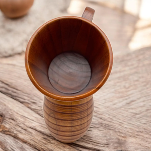 Hand Carved Wooden Coffee <b>Mug</b> with Straw Rustic Farmhouse Drinkware <b>Large</b> Capacity Custom Logo - Product Image 4