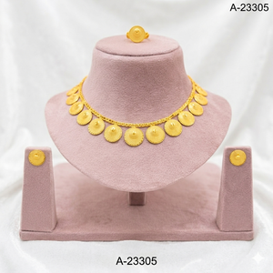 ชุดเครื่องประดับสร้อยคอและต่างหู รุ่น A-23300 จาก Trendy MOLL JEWELLERS ได้รับการรับรองจากผู้ที่ไม่ใช่ฝ่ายใดของบริษัท ผลิตจากโลหะผสมสังกะสีชุบทอง 0.3 มม. ประดับด้วยเพทายแบบไมโครอินเซิร์ต - Product Image 2