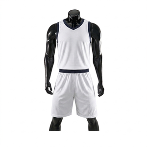 Ensemble de maillot de basket-ball rose pour homme, col en V, sans manches, respirant, coupe classique, toutes saisons, couleur unie, polyester - Product Image 6