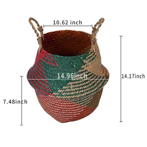 Bungalow Rose Seagrass Decorative <b>Basket</b> Handmade <b>Storage</b> <b>Basket</b> Wholesale eco-friendly Made in Vietnam - Product Image 2