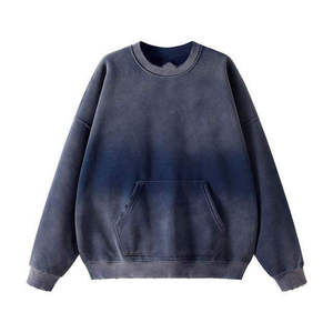 เสื้อสเวตเชิ้ตคอกลมทรงโอเวอร์ไซส์สำหรับผู้ชาย สีเขียวล้วน มีกระเป๋า ผ้าเฟรนช์เทอร์รี่ สวมใส่สบายๆ สำหรับฤดูใบไม้ร่วง - Product Image 2