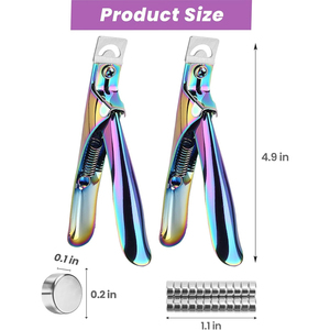 Coupe-ongles de haute qualité avec petits aimants de mesure en titane multicolores, 10 mini-aimants de dimensionnement, coupe-ongles en acrylique - Product Image 2