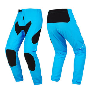 Pantalon de motocross bleu pour homme, best-seller, avec empiècements noirs, logo personnalisé, respirant, coupe-vent, séchage rapide, pour toutes les saisons. - Product Image 2