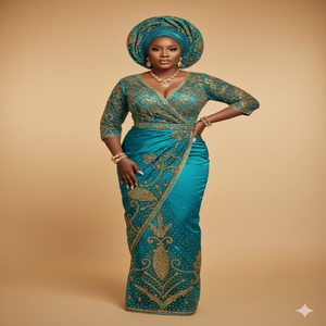 Luxury African George <b>Fabric</b> Heavy Gold Embroidery Mesh Sleeves High Quality Indian Wrapper Nigerian 100% Polyester Girls - Product Image 4