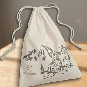 Bolsa de Algodón con Cordón de 12x8 Pulgadas, Bolsa de Regalo Reutilizable de Tela Suave para Empaque de Bodas, Eventos, Productos Pequeños - Product Image 3
