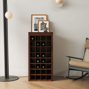 Gabinete modular de 32 botellas de vino de color marrón nogal, gabinete elegante para sala de estar, gabinete de buffet - Product Image 1