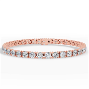 Bracelet tennis en or 18 carats avec diamants ronds cultivés en laboratoire |   Bracelet élégant à quatre maillons |   Bijoux fins, cadeau d'anniversaire pour femmes - Product Image 1