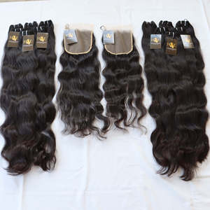 Fournisseur d'extensions de cheveux humains non traités Paquets de cheveux bruts avec fermetures Hd 100 Vendeurs de cheveux indiens bruts vierges non traités - Product Image 2