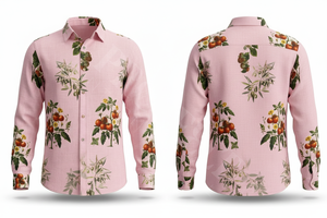 เสื้อเชิ้ตแขนยาวพิมพ์ลายตามสั่ง 100% โพลีเอสเตอร์ สำหรับผู้ชาย สไตล์ลำลอง ติดกระดุม ลายผลไม้และใบไม้สีสันสดใส เหมาะสำหรับใส่ไปชายหาด - Product Image 5