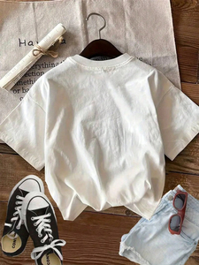 Camiseta de Manga Corta para Mujer, 100% Algodón de Alta Calidad, con Estampado Gráfico de Cruz y Jesús con Piedras Preciosas Multicolores, Cuello Redondo - Product Image 6