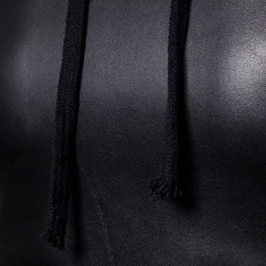 Chaqueta de Invierno para Hombre, de Cuero Genuino, con Capucha, Cuello Alto, Logotipo Frontal, Corte Ajustado, Impermeable, Suave, Transpirable, de Secado Rápido, con Cierre de Cremallera - Product Image 5