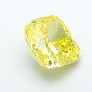 Pierre précieuse non montée, diamant de laboratoire de haute qualité, jaune vif fantaisie, taille coussin, excellente coupe, certifié CVD, pour joaillerie fine. - Product Image 4