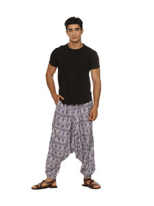 Pantalones de Yoga bohemios clásicos para hombre, lona lavada oscura, cordón ligero, estampado Digital informal, respetuoso con el medio ambiente, cintura alta, sueltos - Product Image 3