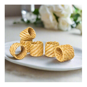 Anillos de servilleta de ratán tejidos a mano para otoño, perfectos para decoración de mesa, hechos a mano, personalizables en color y diseño. - Product Image 4