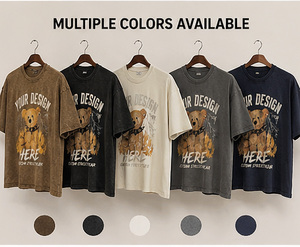 T-shirt graphique vintage délavé à l'acide, coupe oversize et épaules tombantes, style boxy, impression de logo personnalisée, streetwear épais, vente en gros - Product Image 3