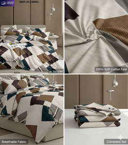 Collection Hôtelière de Luxe – Parure de Lit Microfibre 400TC à Rayures Imprimées, Taille King Size, avec Drap Plat, Drap Housse et Taies d'Oreiller Douces - Product Image 4