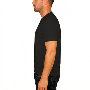 Men 100% Cotton Front Logo Pocket O-Neck <b>Collar</b> Short Sleeve Loose Fit <b>T</b>-<b>Shirt</b> 180g Heavyweight Knitted Breathable Quick Dry - Product Image 2