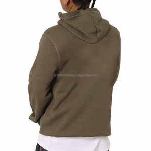 Sudadera con capucha lisa en blanco de peso pesado con cremallera para hombre, ropa de calle recortada, sudaderas con cremallera y hombros caídos, sudaderas de alta calidad - Product Image 3