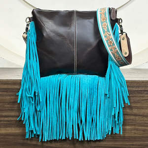 Western March Expo 2026 Hand Tooled Genuine Cowhide Leather Crossbody Fringe <b>Bag</b> Shoulder Designer Trendy Purse for Women - Product Image 5