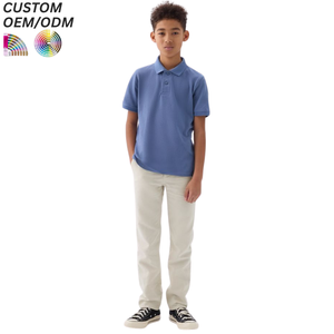Custom Boys Polo Shirt Knitted Breathable Quick Dry Cotton Short Sleeve Kids Casual OEM ODM Support for Wholesale Manufacturing - Product Image 6
