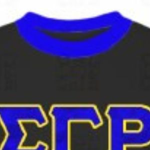 เสื้อยืดคอกลม Sigma Gamma Rho ผ้าซาติน แต่งขอบตัดสี  สำหรับสตรีชมรมพี่น้องกรีก สีน้ำเงิน เหลือง ดำ  แบบสั่งทำพิเศษ - Product Image 6