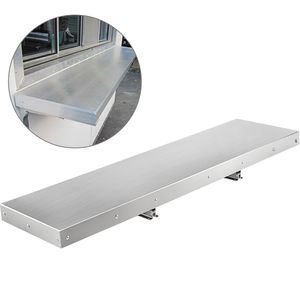 Estante de Acero Inoxidable Plegable de 48L x 12W Pulgadas para Servir Alimentos, Soporte de Pared para Remolques de Concesión - Product Image 1