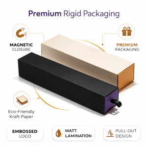 Caja de Regalo Rígida de Papel Kraft Personalizada con Cierre Magnético Extraíble, MOQ Bajo |   Empaque Portátil para Joyería, Laminado Mate con Relieve - Product Image 6