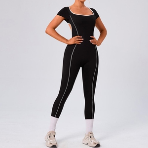 Traje Deportivo Personalizado para Mujer, Ropa Deportiva para Gimnasio, Espalda Descubierta, Cuello Cuadrado, Sin Tirantes, Secado Rápido, Spandex/Nailon, Una Pieza, Yoga - Product Image 3