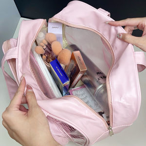 Cosmetic <b>Bag</b> with Zipper Closure Visible Clear <b>Makeup</b> Organizer Multi <b>Large</b> Compartments OEM Sturdy Handle Multi-Function - Product Image 5
