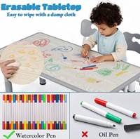 Ensemble table et chaise en plastique pour tout-petits, table d'activités pour enfants, bureau d'étude pour chambre et école, hauteur réglable, design moderne