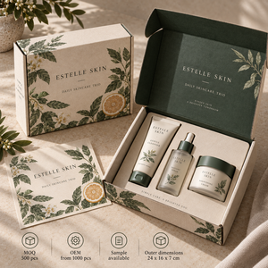 กล่องบรรจุภัณฑ์ไปรษณีย์ลูกฟูกพิมพ์ลาย ESTELLE Daily Skincare Trio แบบกำหนดเอง - Product Image 6
