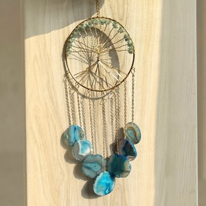 Campana de Viento Navideña de Cristal Pulido Azul Cielo, Arte Folclórico Tradicional, Decoración Colgante para el Hogar y el Jardín, Venta al por Mayor - Product Image 3
