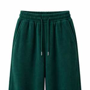 Conjunto de Moletom Verde com Zíper e Calça de Moletom de Perna Larga para Mulheres, Agasalho <span class=keywords><strong>Casual</strong></span> de Duas Peças com Capuz e Cordão, Estilo Moderno - Product Image 6