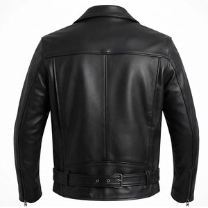 Black Color Leather <b>Jacket</b> For <b>Men's</b> Suitable For <b>Bike</b> Riding Quick Dry <b>Jacket</b> Wholesale Cheap Price Premium Quality Fabric - Product Image 2