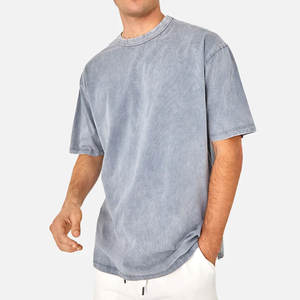 Camisetas Extra Grandes de Primera Calidad para Hombre, Lavadas con Ácido, 100% Algodón, Estilo Urbano, para Personalización OEM - Product Image 1