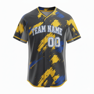 เสื้อเบสบอลทีมผู้ใหญ่แบบพิมพ์ลาย ระบายอากาศได้ดี คุณภาพสูง ปรับแต่งได้ ผลิตจากโพลีเอสเตอร์ 100% แห้งเร็ว คอวี ออกแบบมาเพื่อการเล่นกีฬา - Product Image 4