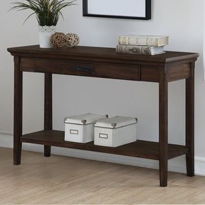 Natural Finish Wooden <b>Console</b> <b>Table</b> With 3 Drawer For Living Room Entryway Hallway Home Furniture - Product Image 2