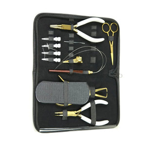 Kit d'accessoires professionnels pour extensions de cheveux, ensemble complet d'outils d'application et de coiffage avec pinces, aiguille à boucle, peigne - Product Image 4