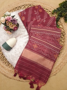 Sari Étnico Indio-Pakistaní de Seda Pura con Bordado Zari, Elegante y Tradicional para Bodas, Uso en Verano e Invierno, de Secado Rápido - Product Image 2